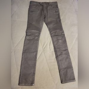 Balmain SS14 Silver Biker Jeans